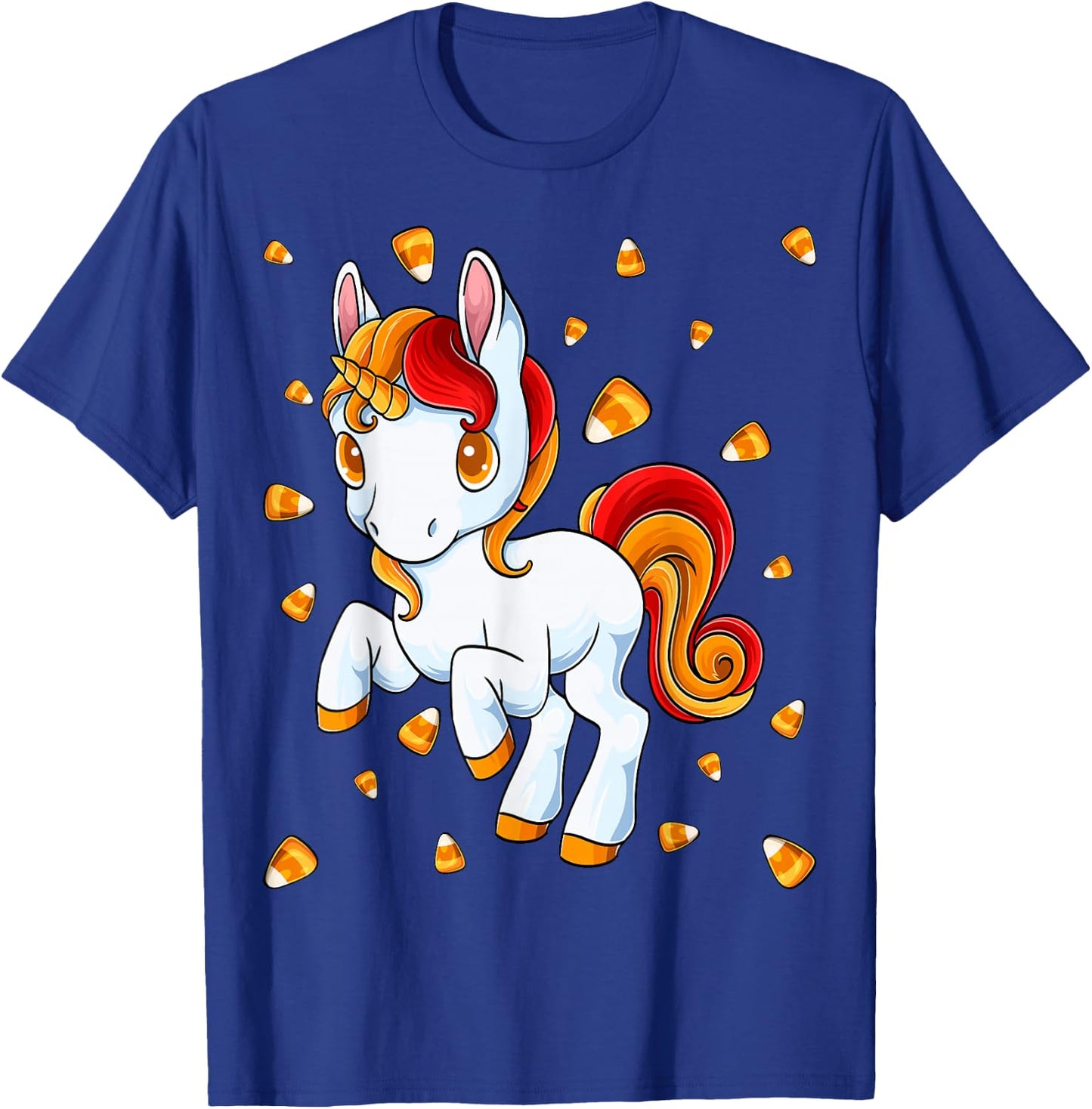 Unicorn Candy Corn Halloween Unicorn Costume Candicorn T-Shirt - T-Shirt | Royal