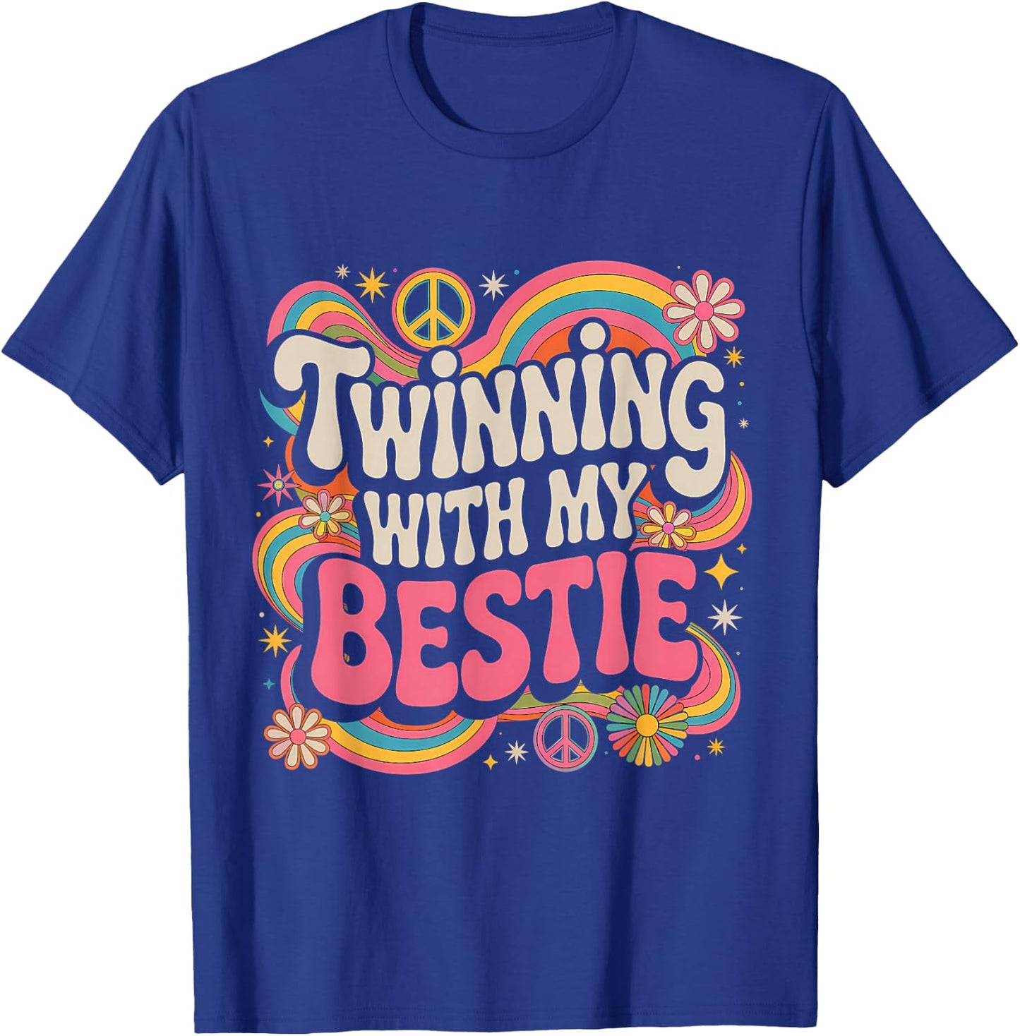Twinning with My Bestie Twins Friends Twin Matching T-Shirt - T-Shirt | Royal