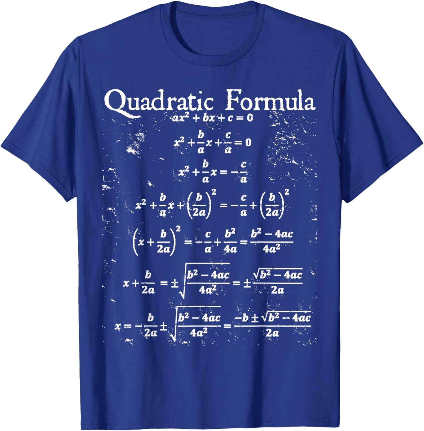 Nerdy Vintage Quadratic Formula Proof Algebra Math Teacher T-Shirt - T-Shirt | Royal