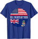 Half American Half Caymanian USA Flag Cayman Islands T-Shirt - T-Shirt | Royal