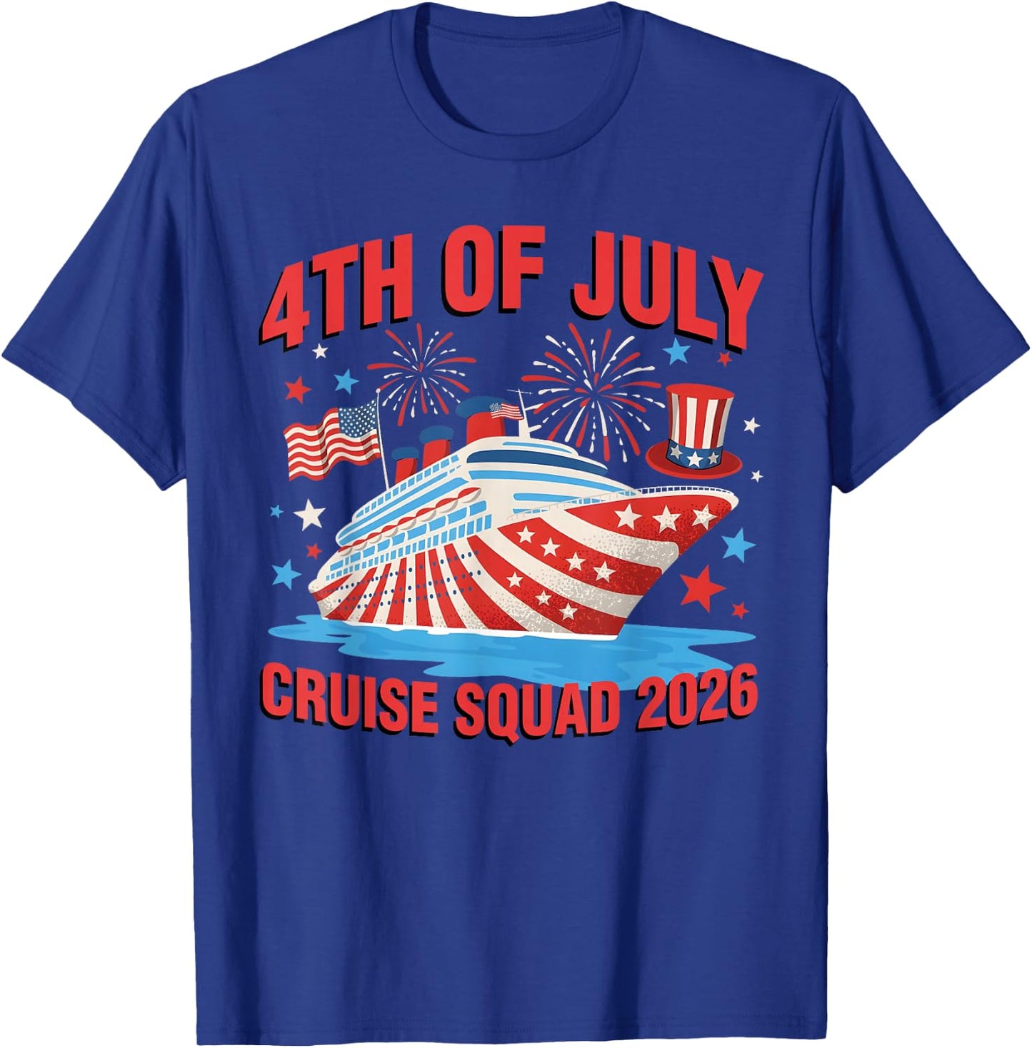 4th of July Cruise Squad 2026 Fireworks Family Matching Trip T-Shirt - T-Shirt | Royal