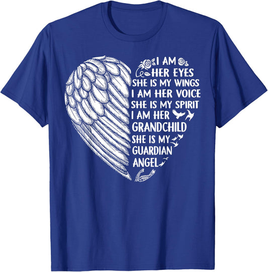 My Grandma Is My Guardian Angel Shirt I Am Her Grandchild T-Shirt - T-Shirt | Royal