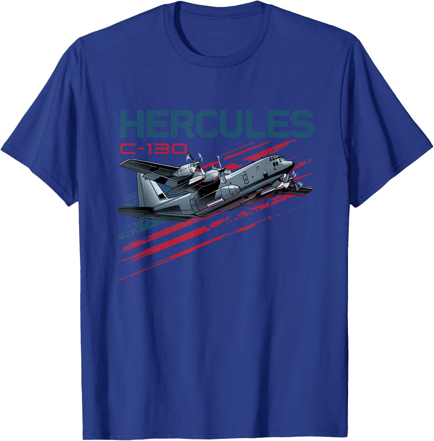 Military Cargo Airplane C-130 Hercules T-Shirt - T-Shirt | Royal