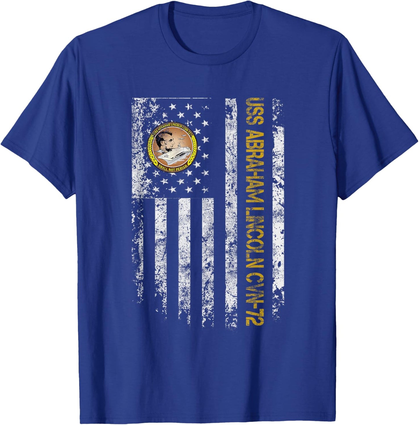 Proud US Military Warships USS CVN-72 Veterans Day Black T-Shirt - T-Shirt | Royal