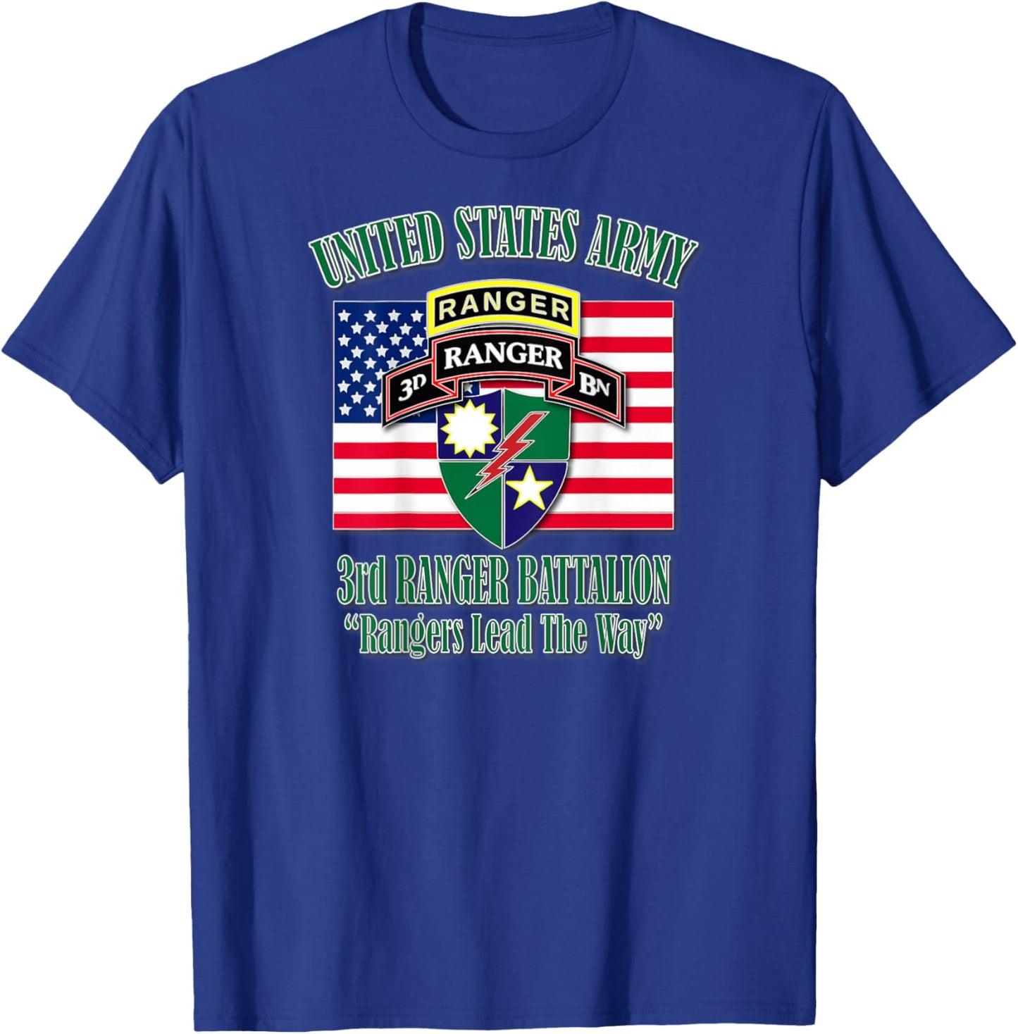 3rd Ranger Battalion (Back Design) T-Shirt - T-Shirt | Royal