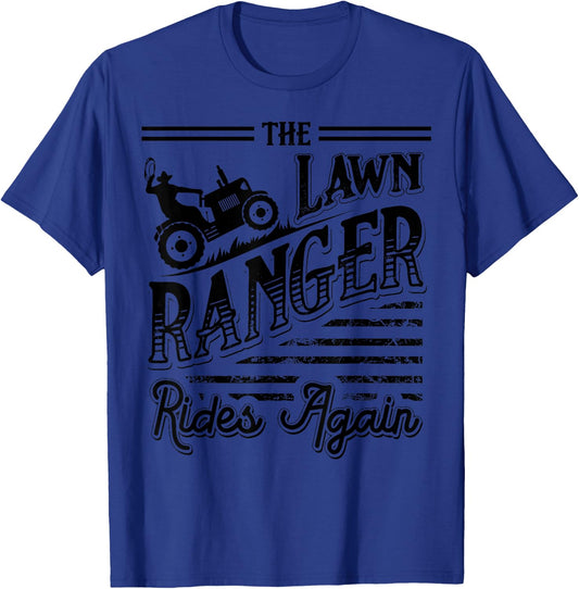 Funny Toddler Lawn Mower Gift Tractor Mowing Men Gardening T-Shirt - T-Shirt | Royal