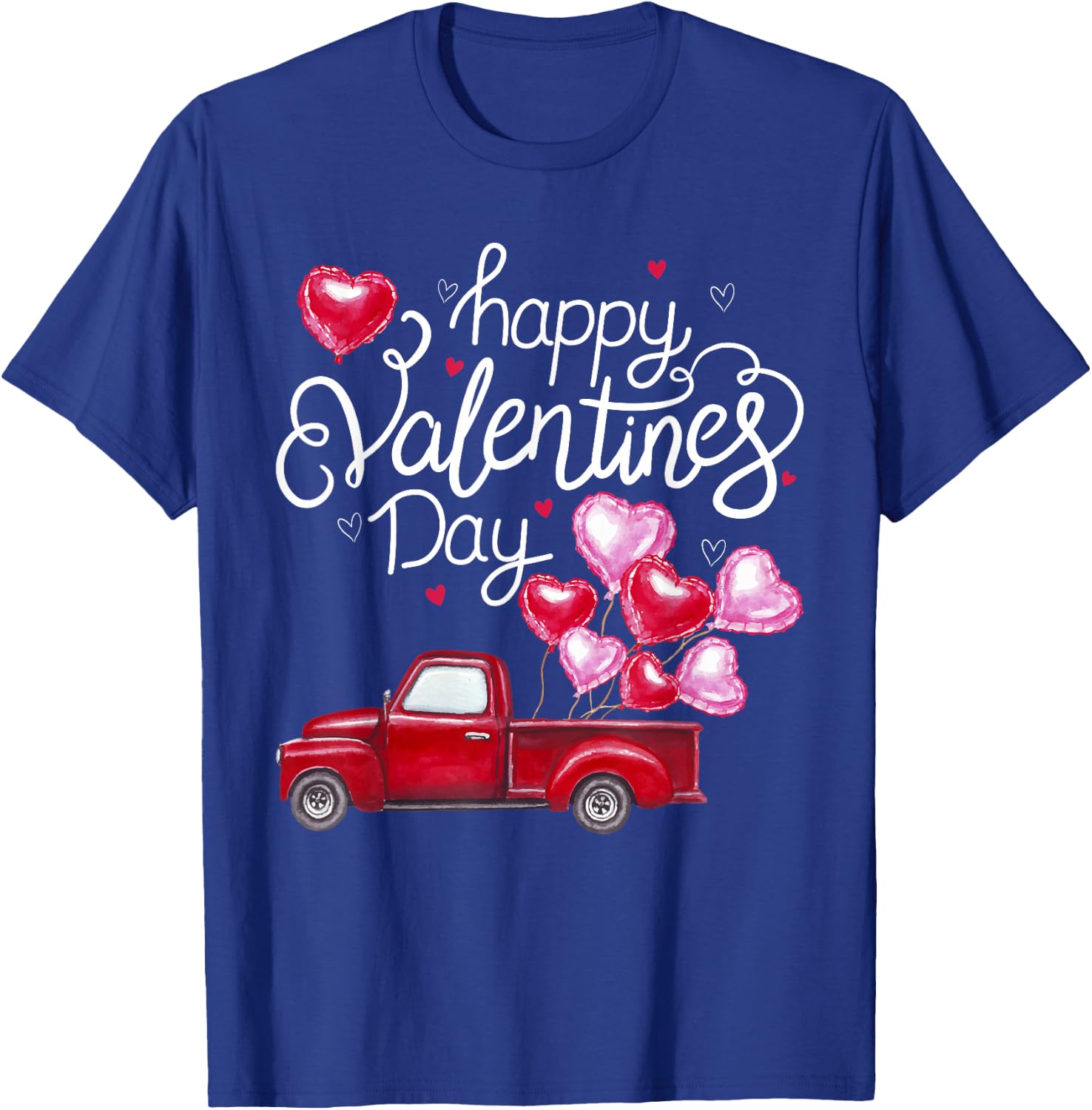 Red Truck With Hearts Happy Valentine's Day Gifts T-Shirt - T-Shirt | Royal