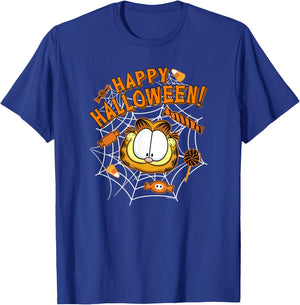 Garfield Halloween Spiderweb Candy Garfield Big Face T-Shirt - T-Shirt | Royal
