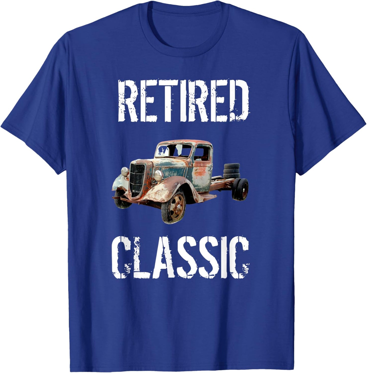 Funny Retirement Shirts Retired Classic Car Mechanic T-Shirt - T-Shirt | Royal