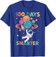 100 Days Smarter 100th Day of School Kids Astronaut Space T-Shirt - T-Shirt | Royal