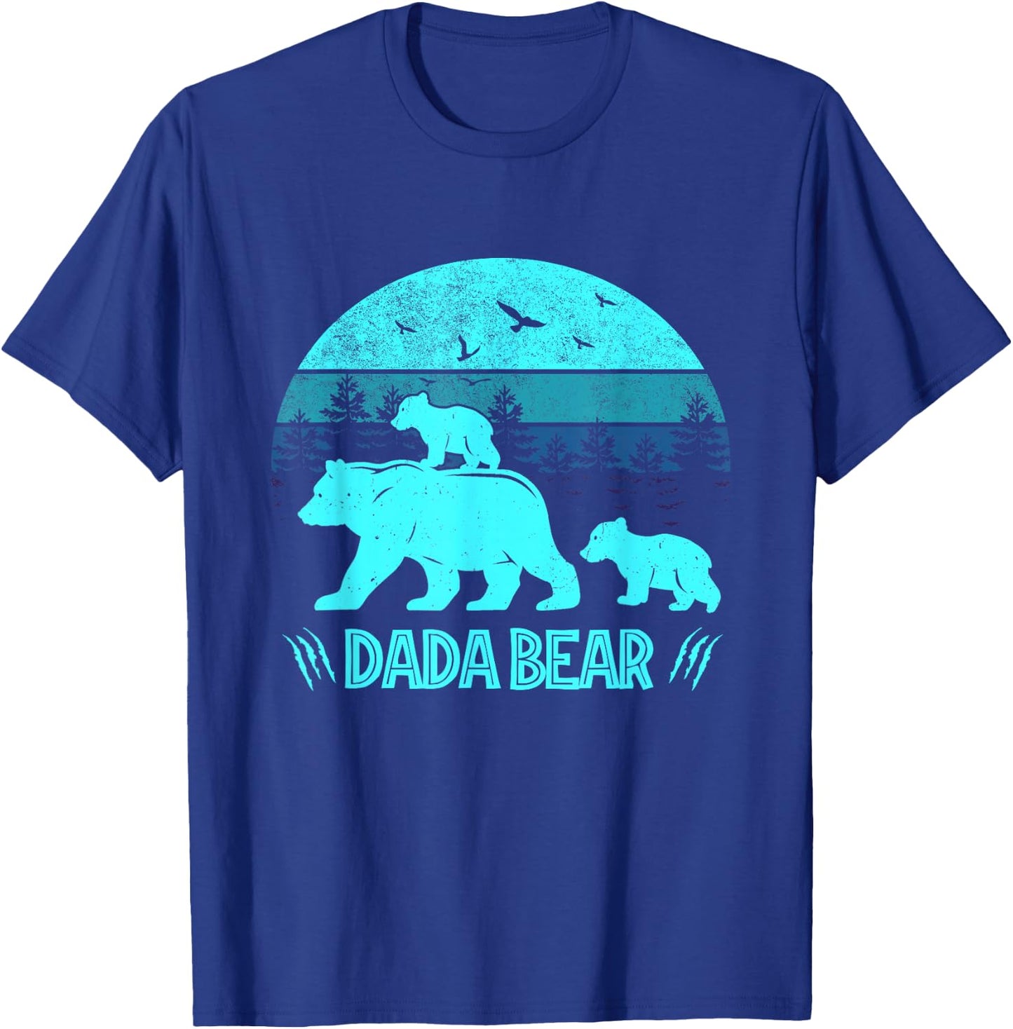 Dada Bear 2 Cubs Daddy of Twin Family Matching Father's Day T-Shirt - T-Shirt | Royal