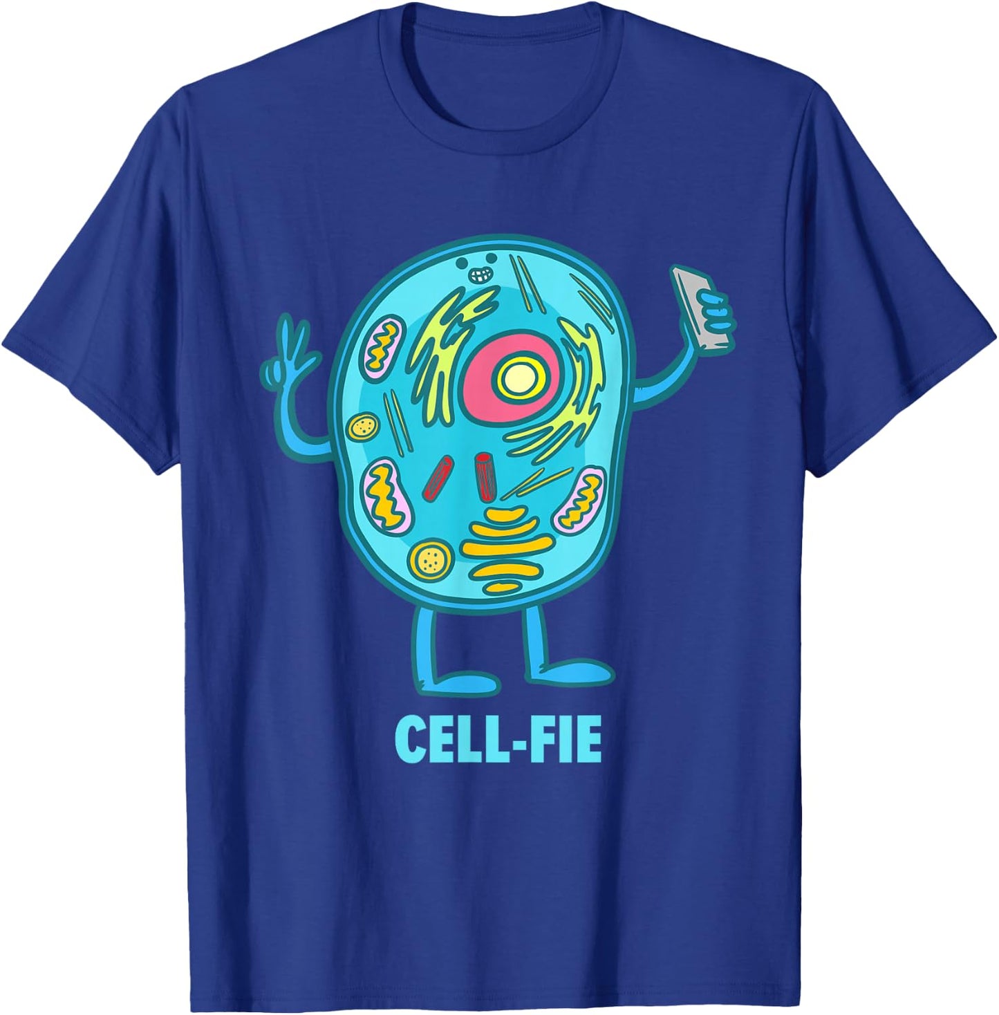 Cell-Fie Funny Pun Science Chemistry Cell Selfie T-Shirt - T-Shirt | Royal