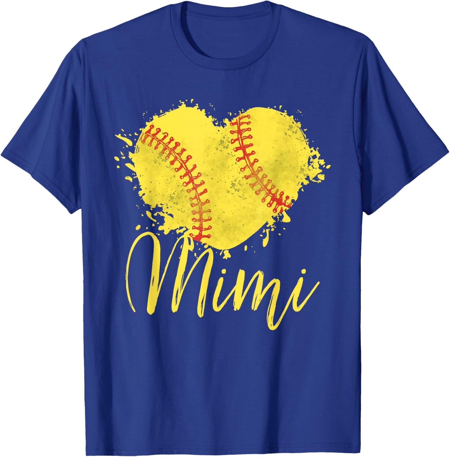 Softball Mimi Softball Love Heart T-Shirt - T-Shirt | Royal