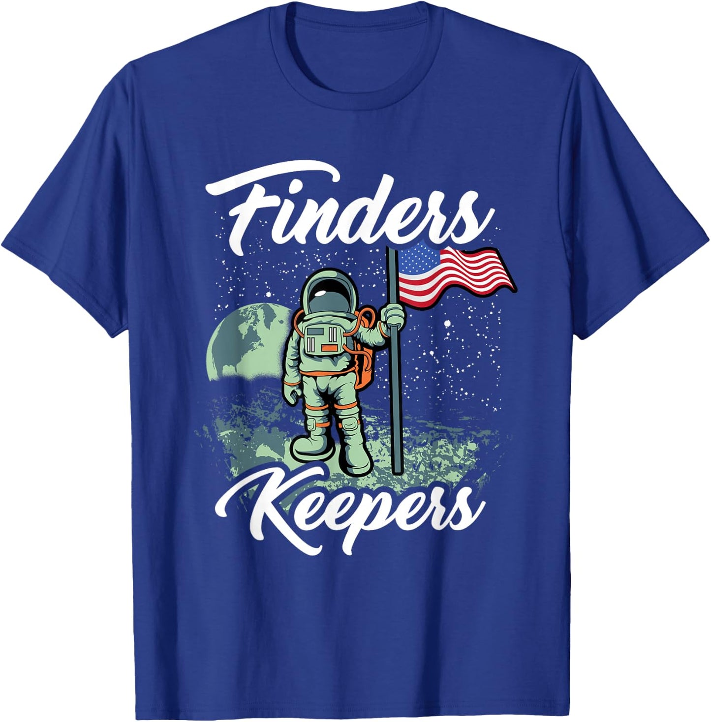 Finders Keepers USA Astronaut Moon Gift T-Shirt - T-Shirt | Royal