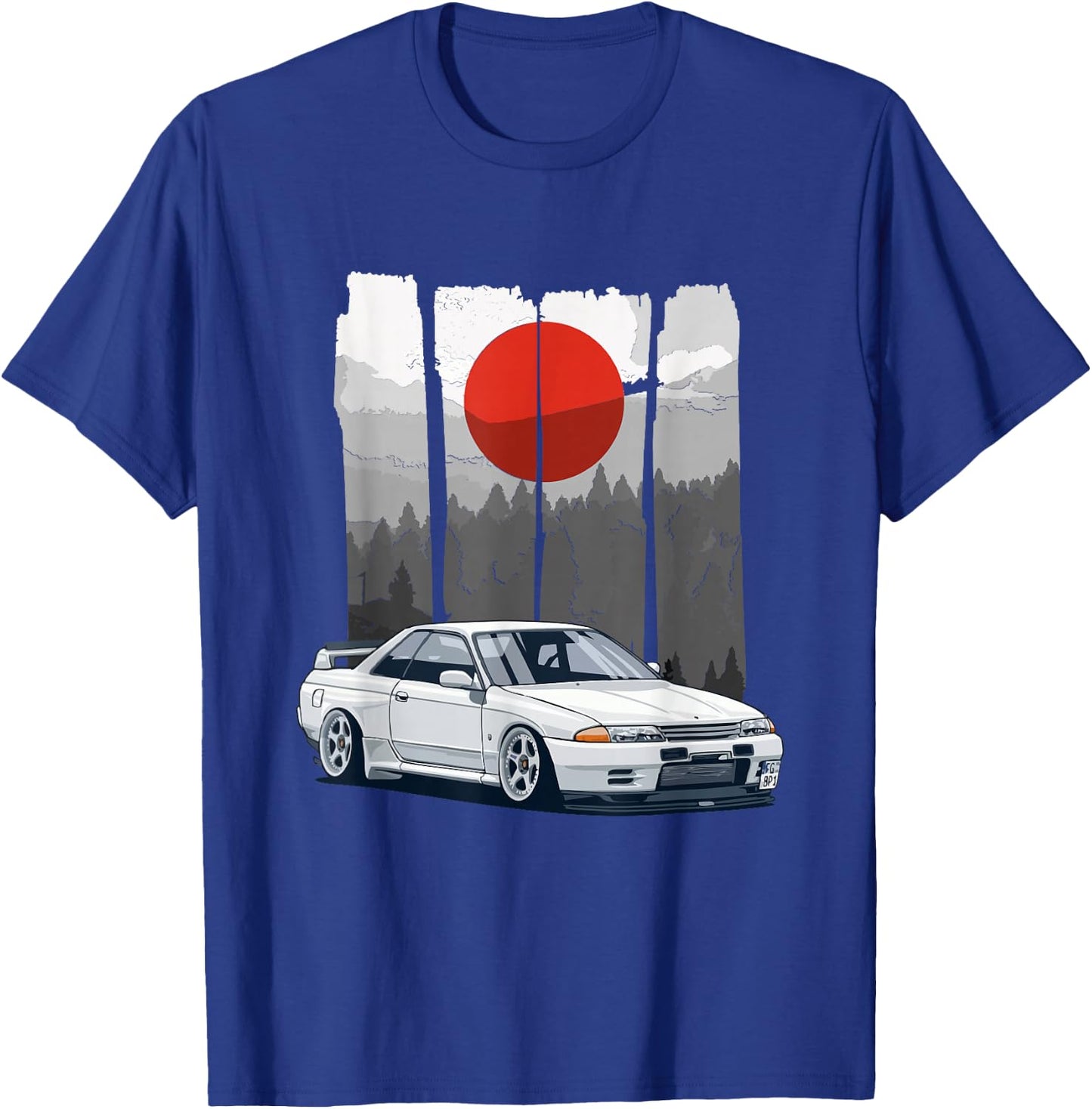 JDM Skyline R32 Car Tuning Japan Rising Sun Drift T-Shirt - T-Shirt | Royal