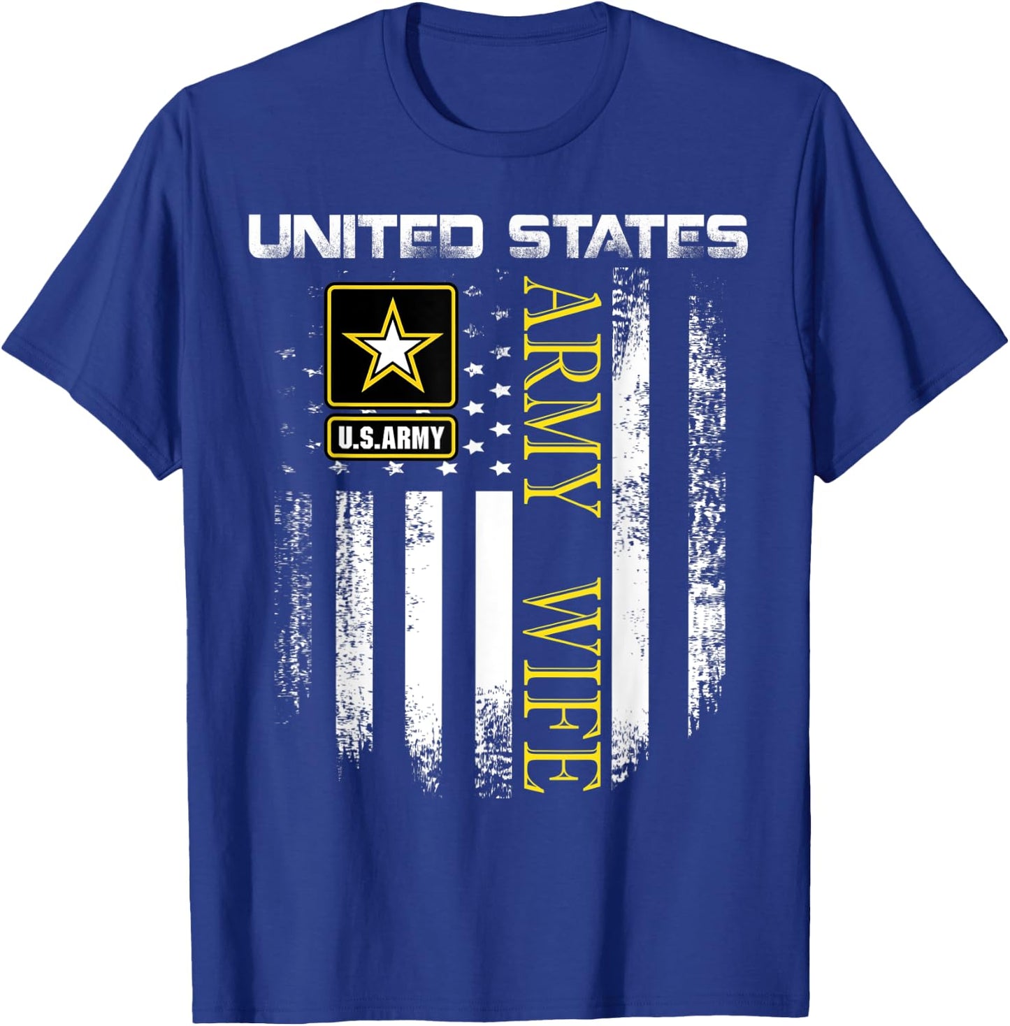Vintage United States Army Wife With American Flag Gift Kids Men T-Shirt - T-Shirt | Royal