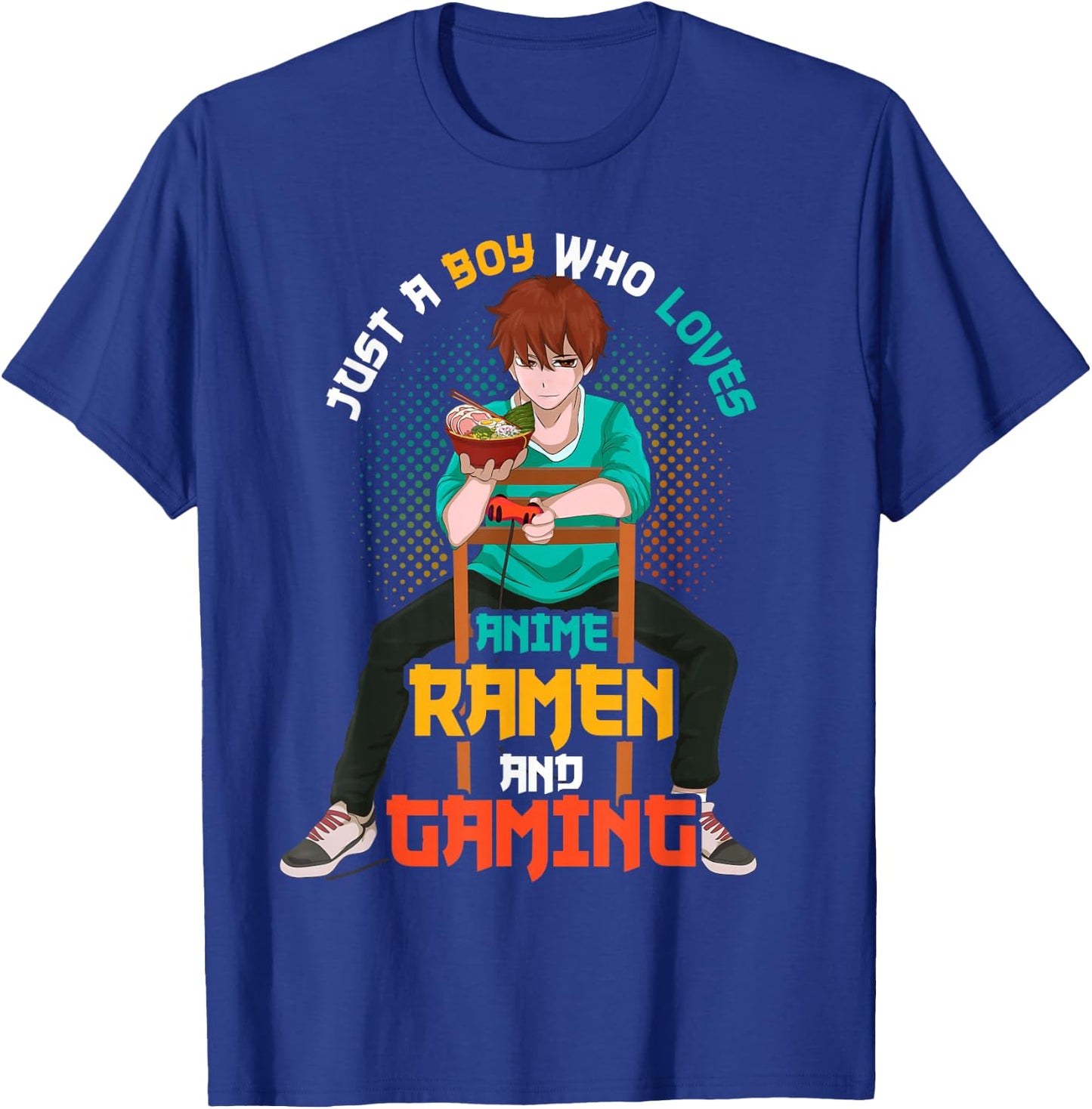 Gamer Ramen Noodles Gaming Japanese Manga Boys Anime T-Shirt - T-Shirt | Royal