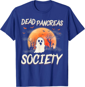 Diabetes Awareness Dead Pancreas Society Halloween Ghost T-Shirt - T-Shirt | Royal