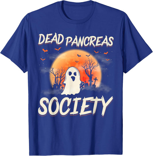 Diabetes Awareness Dead Pancreas Society Halloween Ghost T-Shirt - T-Shirt | Royal