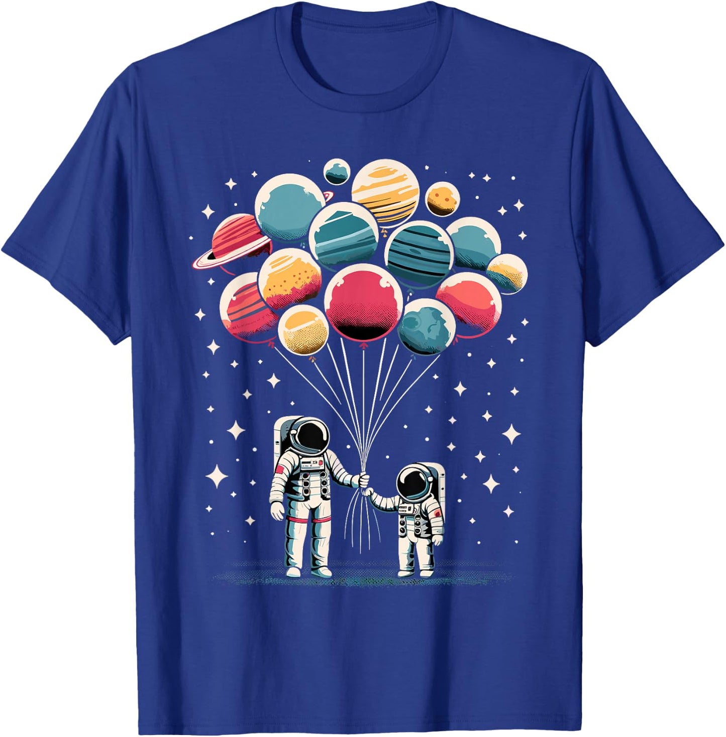 Astronaut Spaceman Retro Space Solar System Astronomy T-Shirt - T-Shirt | Royal