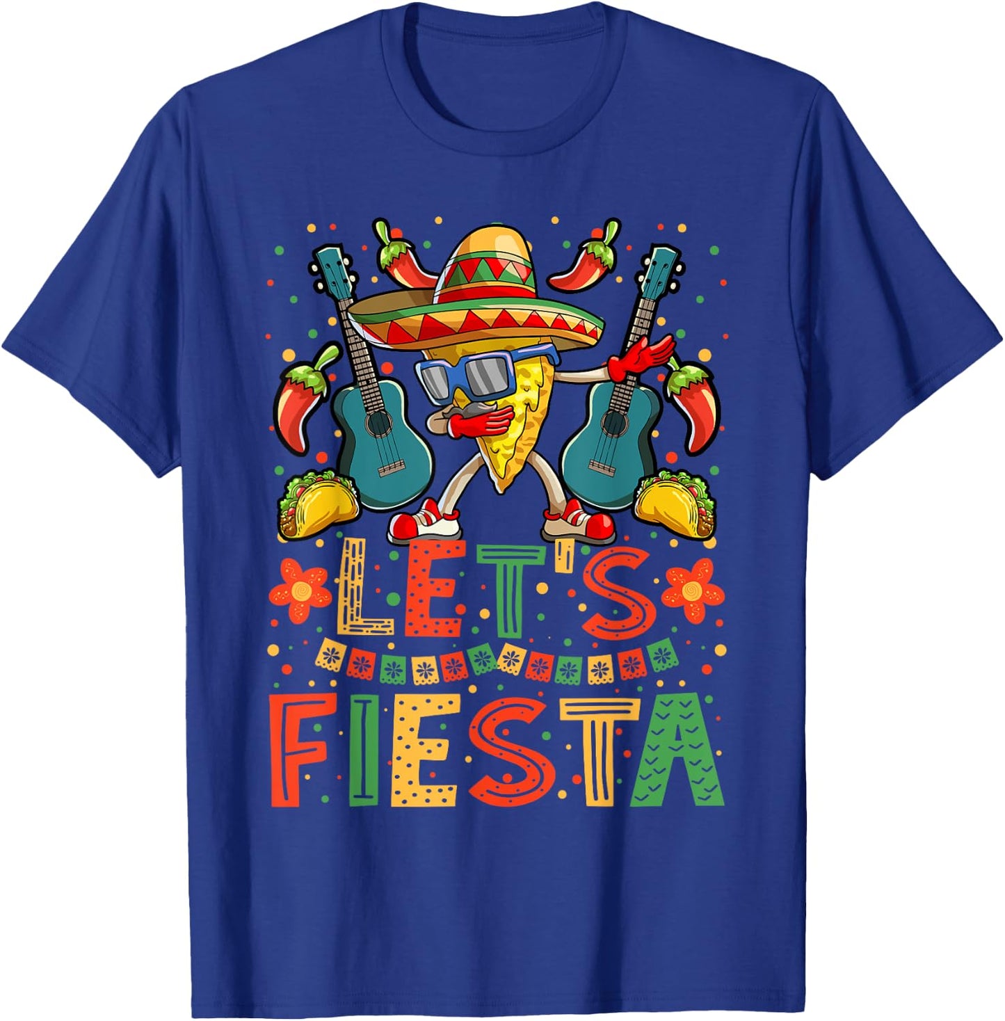Dabbing Nacho Cinco de Mayo Shirt Women Men Lets Fiesta T-Shirt - T-Shirt | Royal