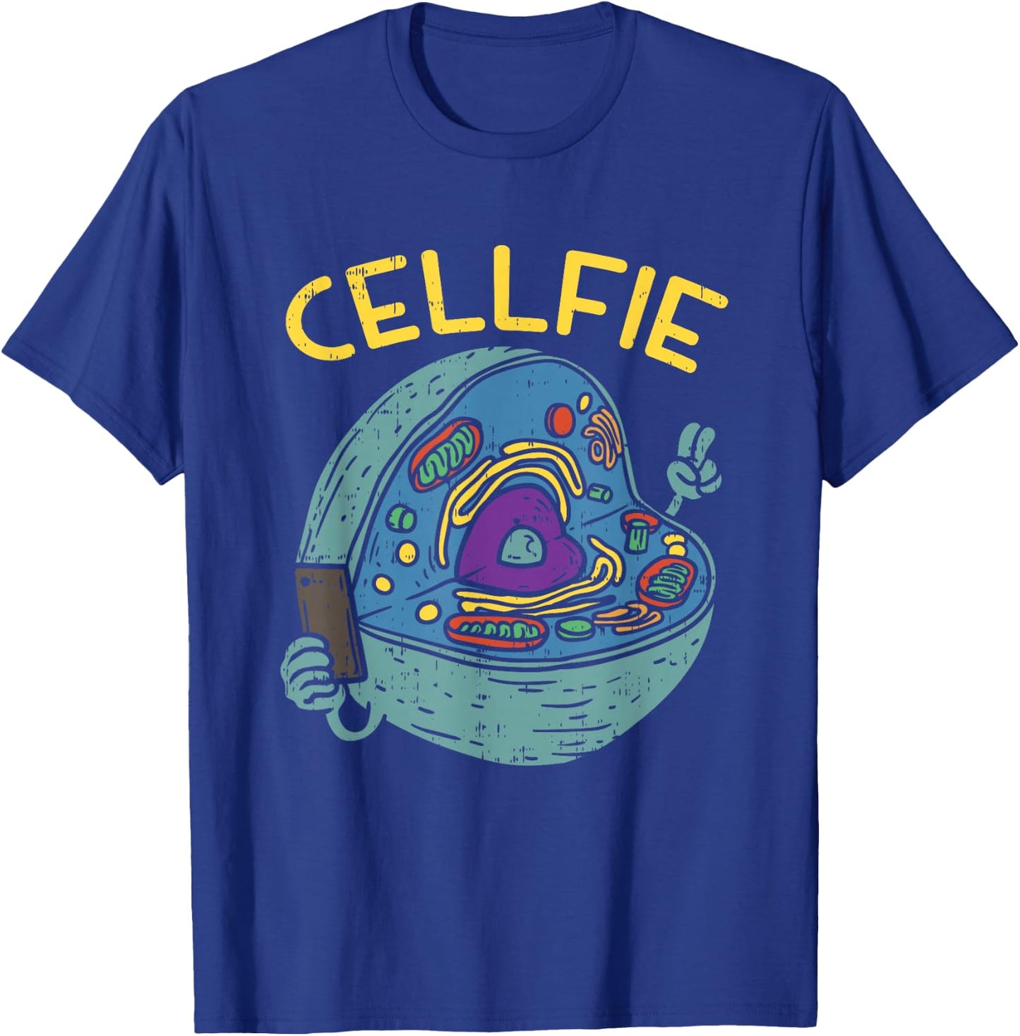 Cell Fie Funny Cellfie Selfie Science Biology Teacher T-Shirt - T-Shirt | Royal
