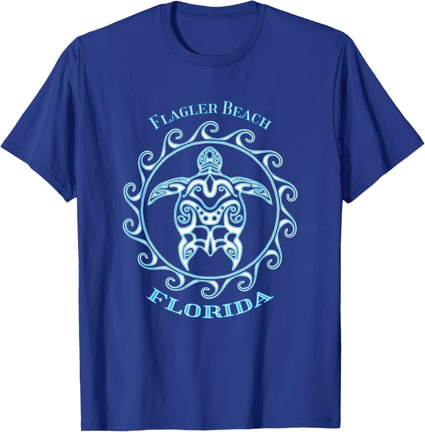 Flagler Beach Florida Tribal Sea Turtle Summer T-Shirt - T-Shirt | Royal