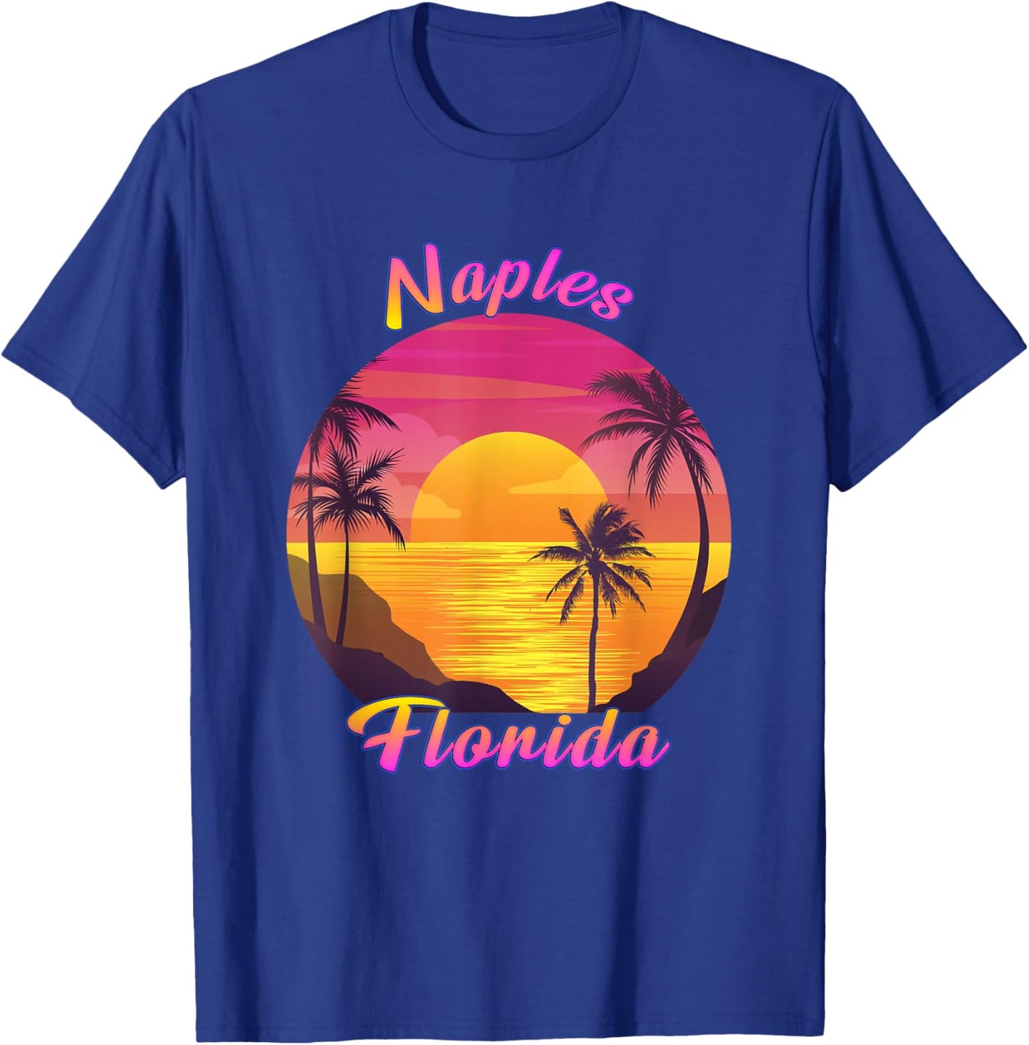 Naples FL Florida Vintage Retro 70s 80s Vacation Souvenir T-Shirt - T-Shirt | Royal