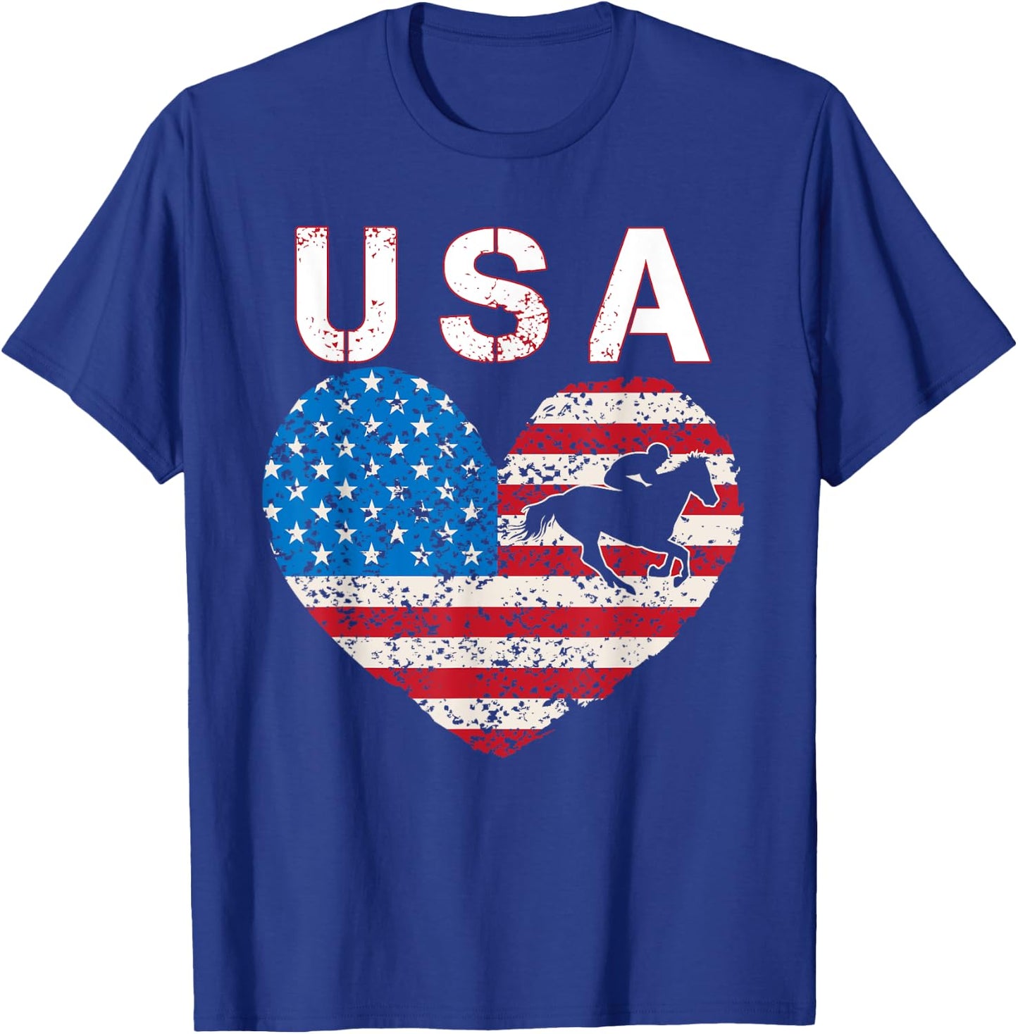 USA Equestrian team American flag US Horses rider men women T-Shirt - T-Shirt | Royal