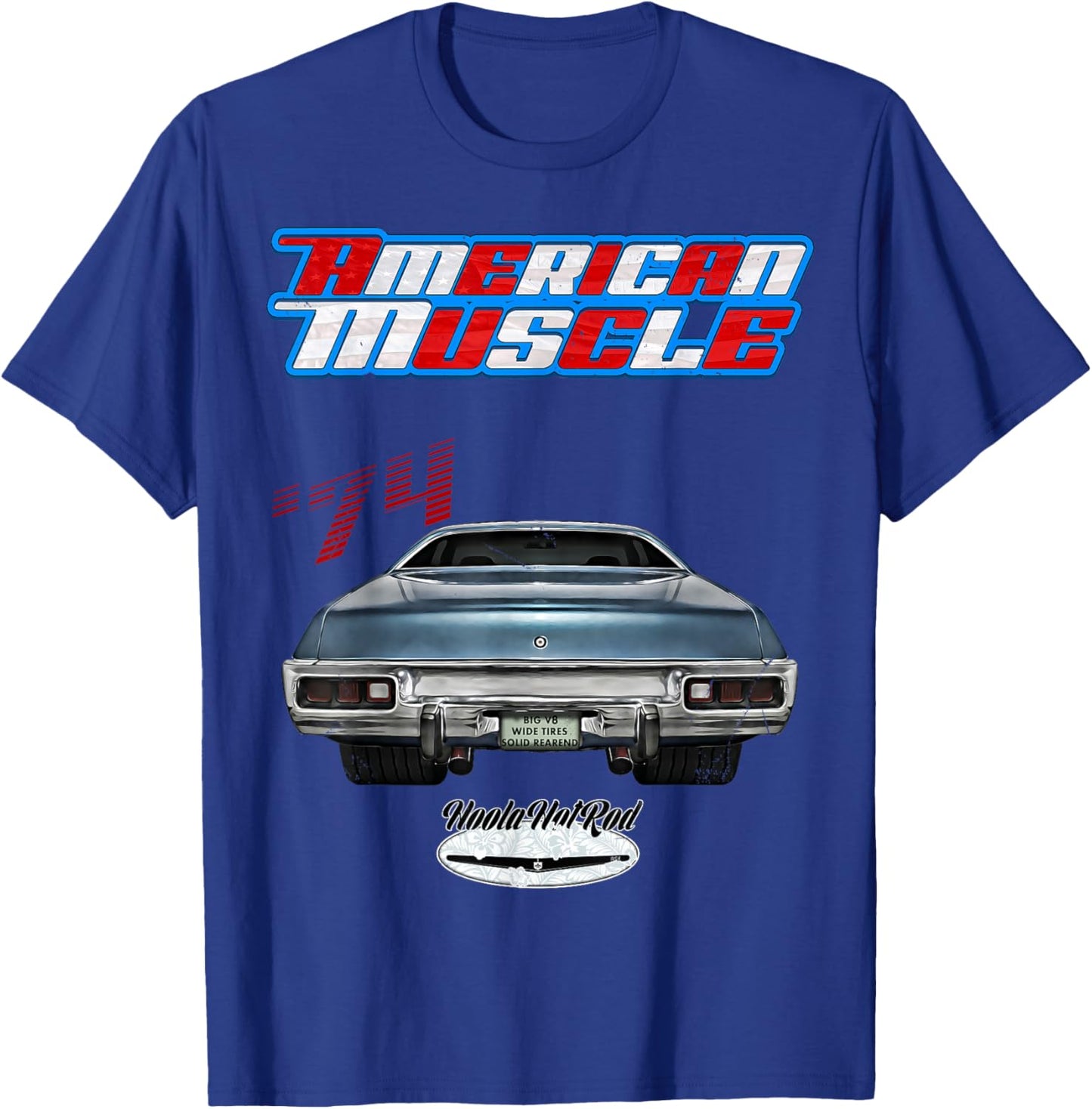 1974,GTX,Roadrunner,Hot Rod,Road,Muscle Car,Runner,Hoola,USA T-Shirt - T-Shirt | Royal