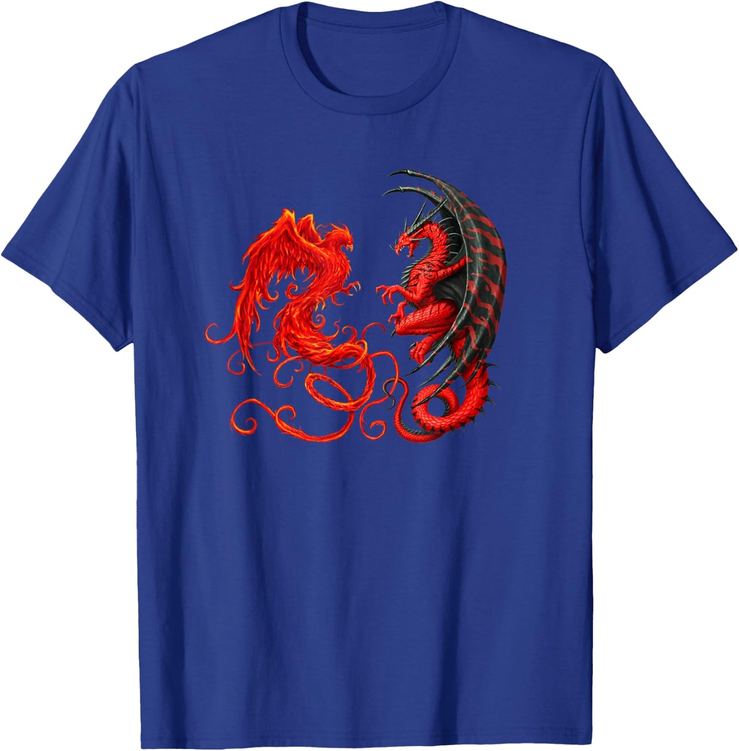 Rising Phoenix Fire And Dragon T-Shirt - T-Shirt | Royal
