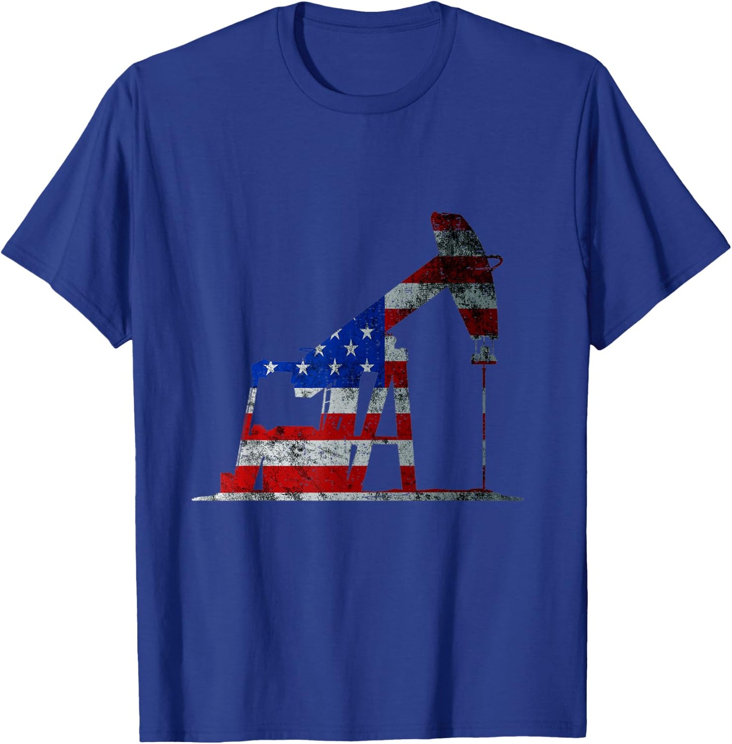 Oilfield Worker Rig Drilling US Flag Oil Rig Man Oil Driller T-Shirt - T-Shirt | Royal