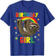 Girl Birthday Sloth B-day Party Kids Gift Sloth Lovers T-Shirt - T-Shirt | Royal