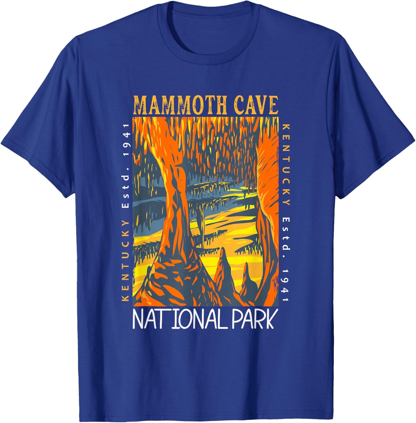 Mammoth Cave National Park Kentucky Distressed Vintage T-Shirt - T-Shirt | Royal