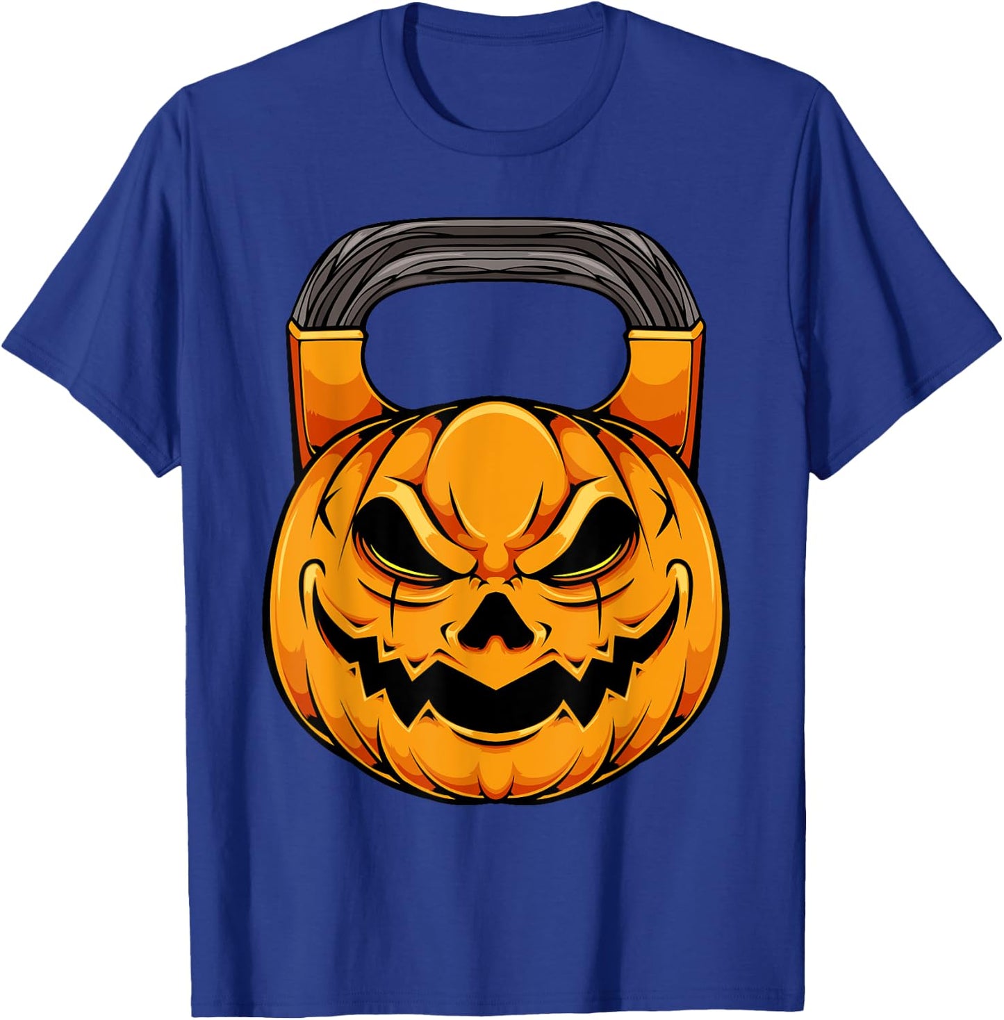 Pumpkin Dumbbell Lazy Halloween Costume Workout Gym Lover T-Shirt - T-Shirt | Royal