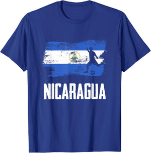 Nicaragua Flag Jersey Nicaraguan Soccer Team Nicaraguan T-Shirt - T-Shirt | Royal