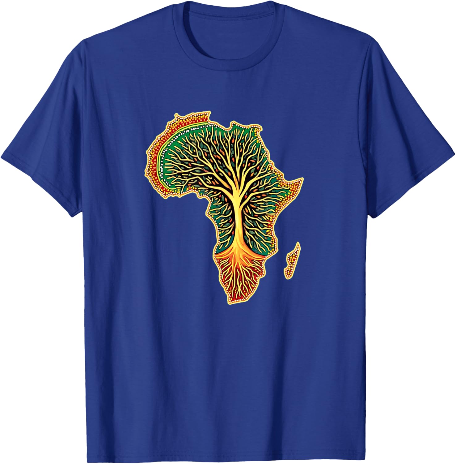African Roots Africa Map Melanin Juneteenth T-Shirt - T-Shirt | Royal