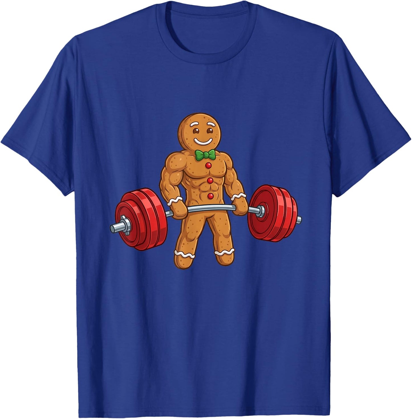 Funny Gingerbread Man Gym Bodybuilding Christmas T-Shirt - T-Shirt | Royal