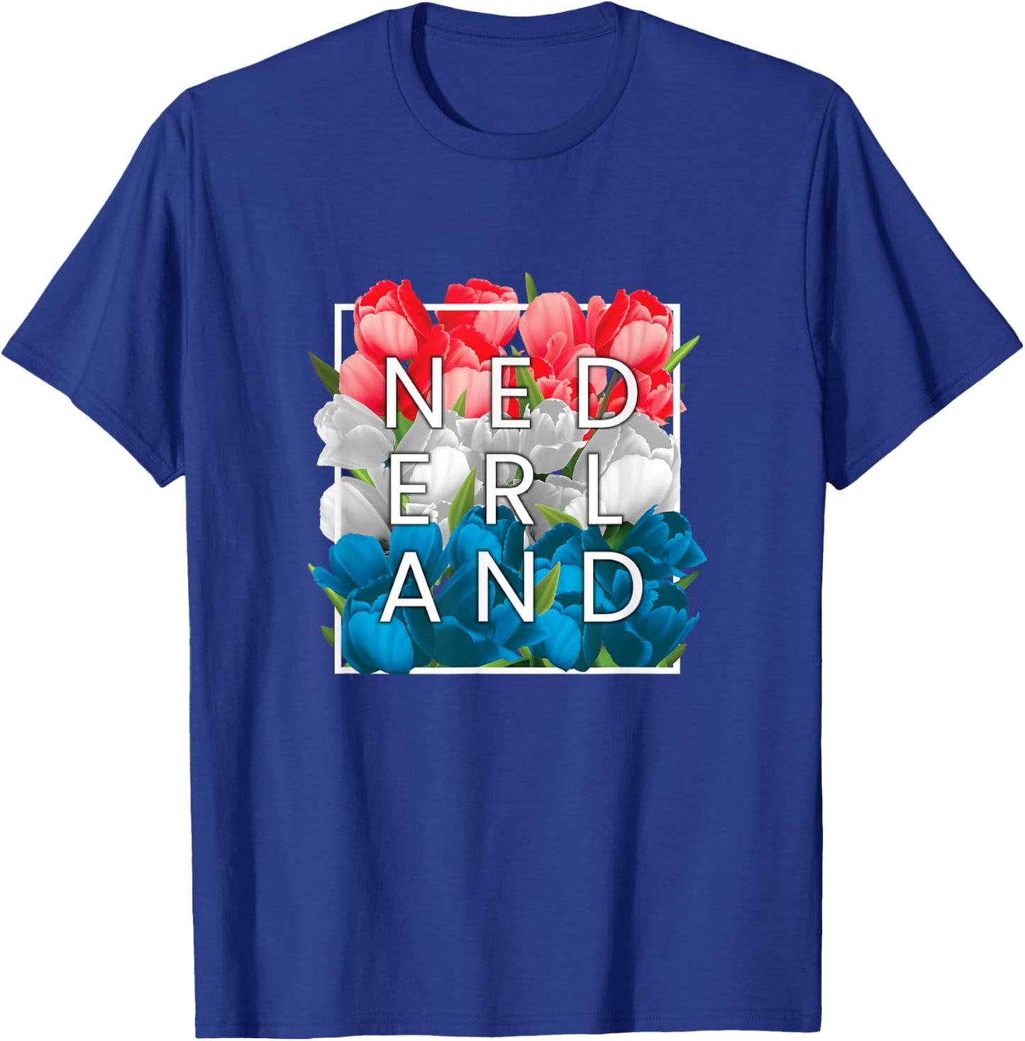 Flowers of Nederland Word Art - The Netherlands Dutch Pride T-Shirt - T-Shirt | Royal
