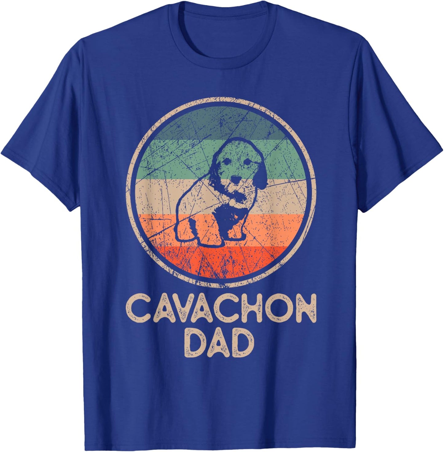 Cavachon Dog - Vintage Cavachon Dad T-Shirt - T-Shirt | Royal