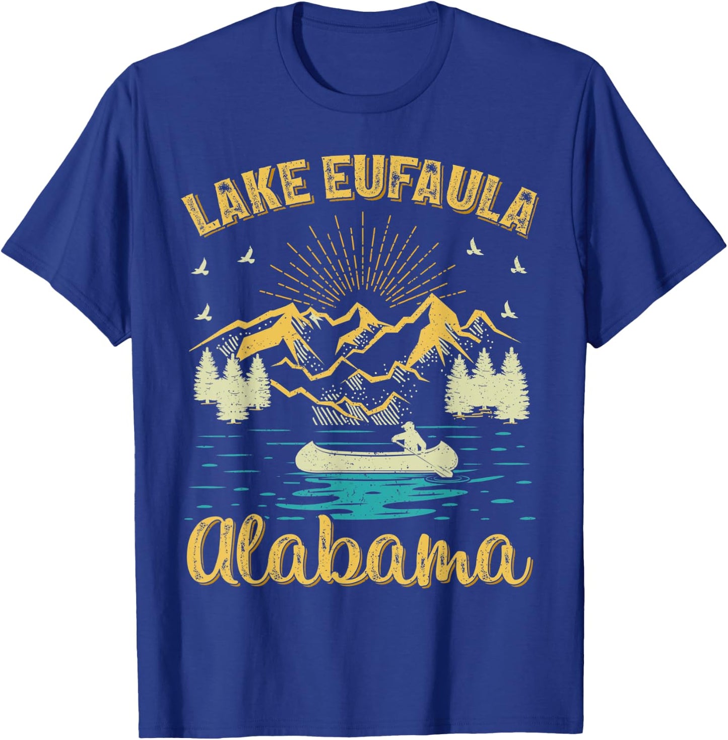 Summer Vacation Retro Mountain Alabama Eufaula Lake Women Kids T-Shirt - T-Shirt | Royal