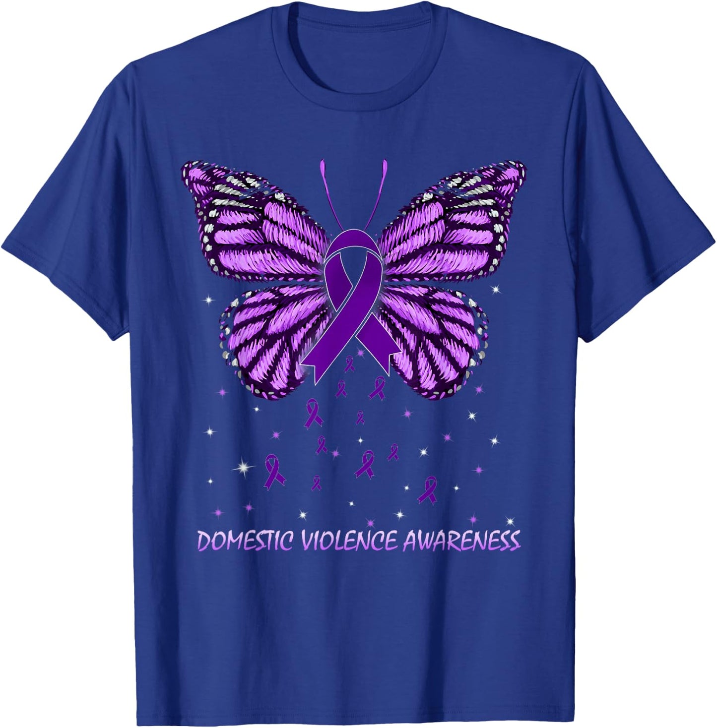 Domestic Violence Awareness Butterfly T-Shirt - T-Shirt | Royal