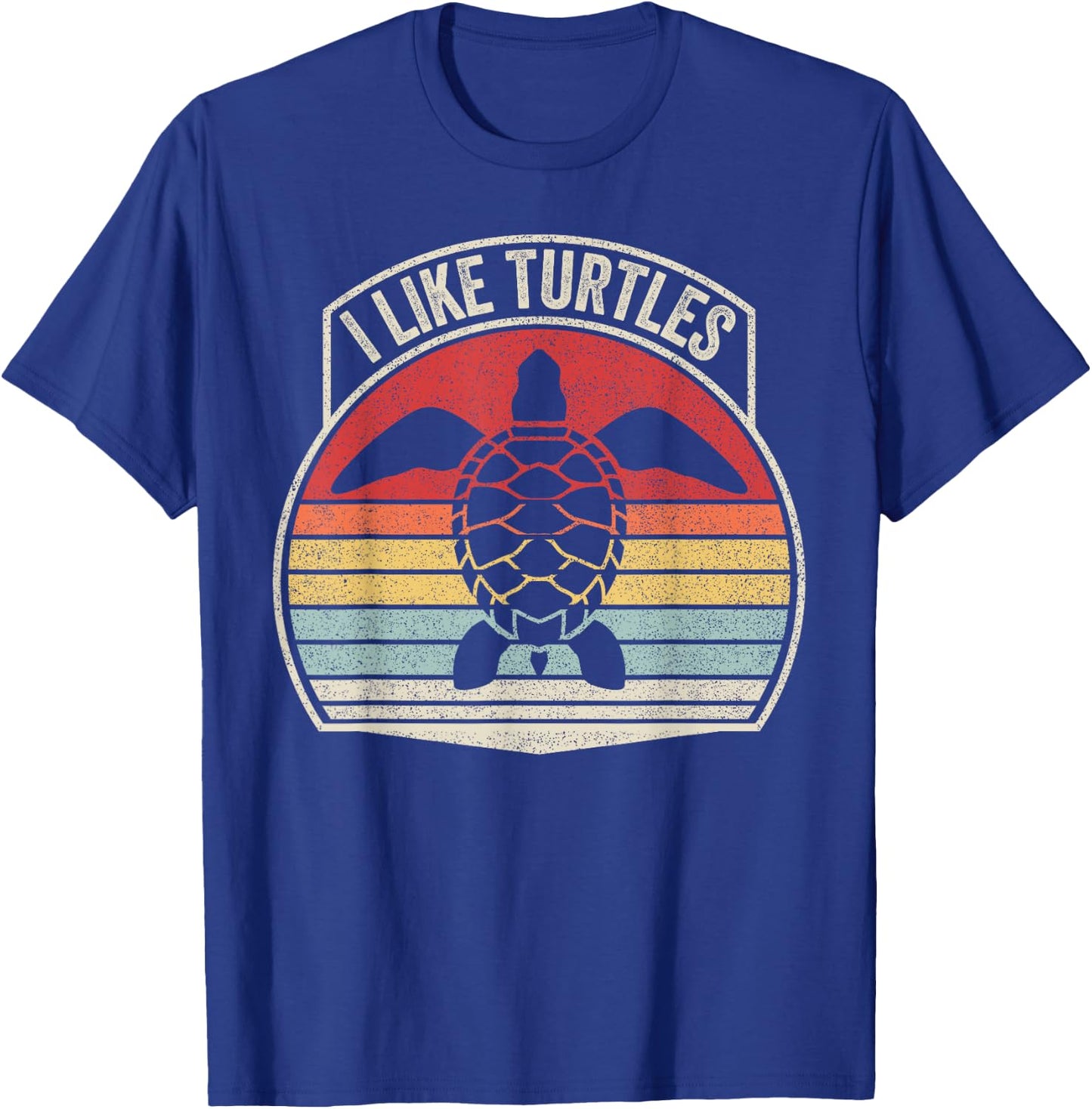 Catch Some Rays Retro Vintage I Like Turtles Funny - -Adult, Black, Small, Short Sleeve, Classic Fit, Cotton 80% Polyester 20% T-Shirt - T-Shirt | Royal