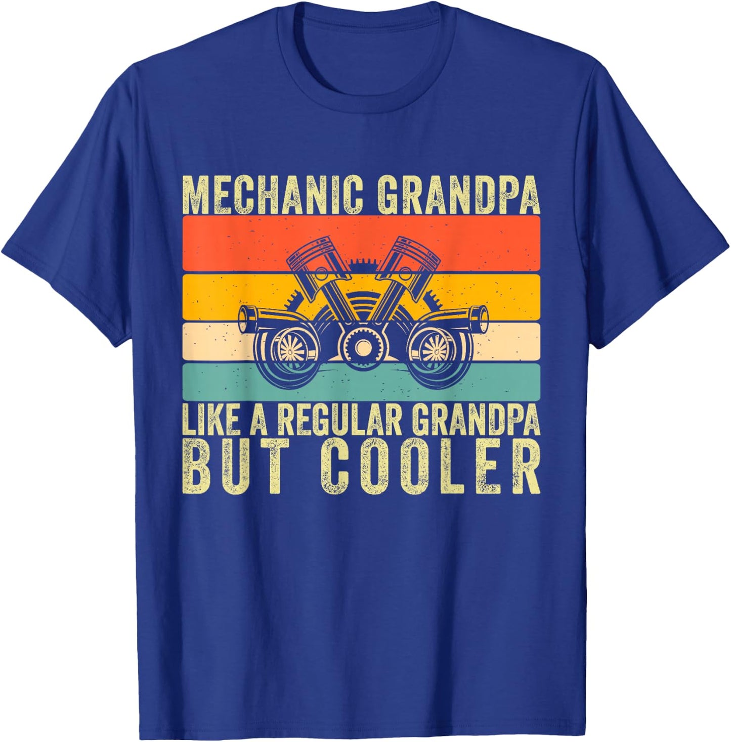 Mechanic Grandpa Design Father Day T-Shirt - T-Shirt | Royal