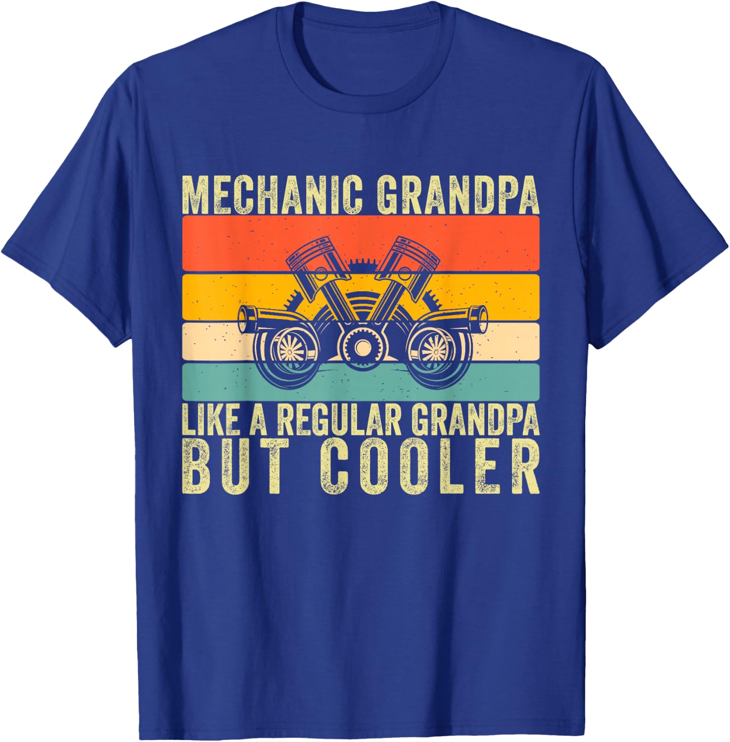 Mechanic Grandpa Design Father Day T-Shirt - T-Shirt | Royal