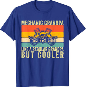 Mechanic Grandpa Design Father Day T-Shirt - T-Shirt | Royal