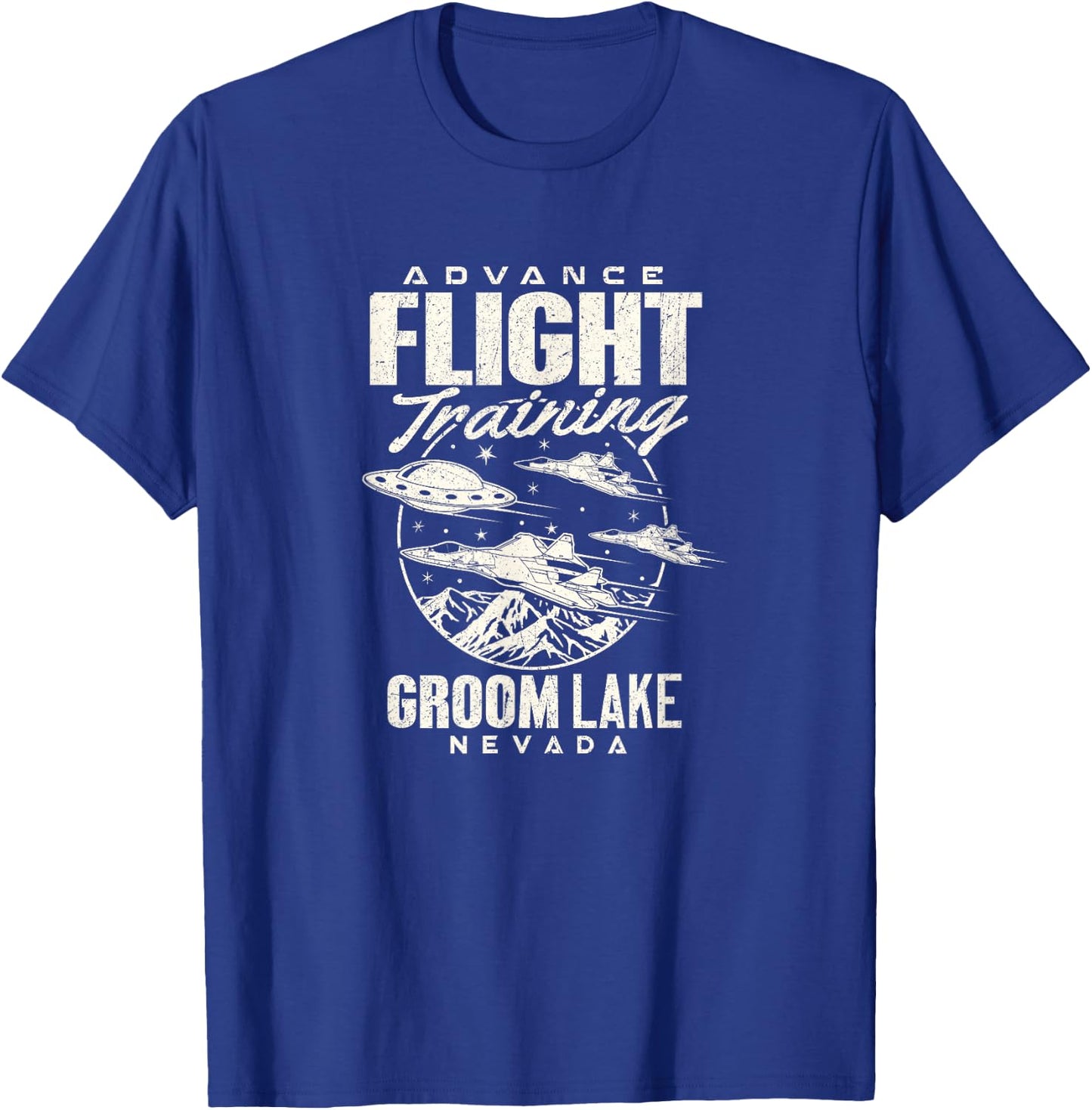 Area 51 UFO Groom Lake Advance Flight training T Shirt T-Shirt - T-Shirt | Royal