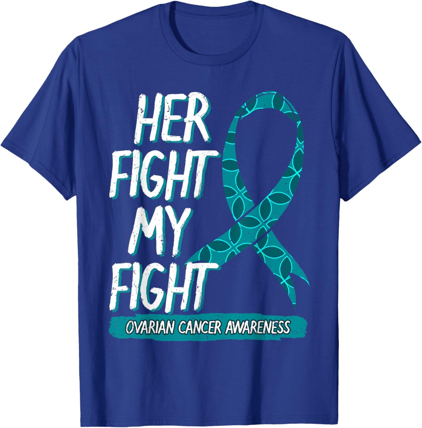 Ovarian Cancer Awareness Carcinoma Teal Ribbon Gynecology T-Shirt - T-Shirt | Royal