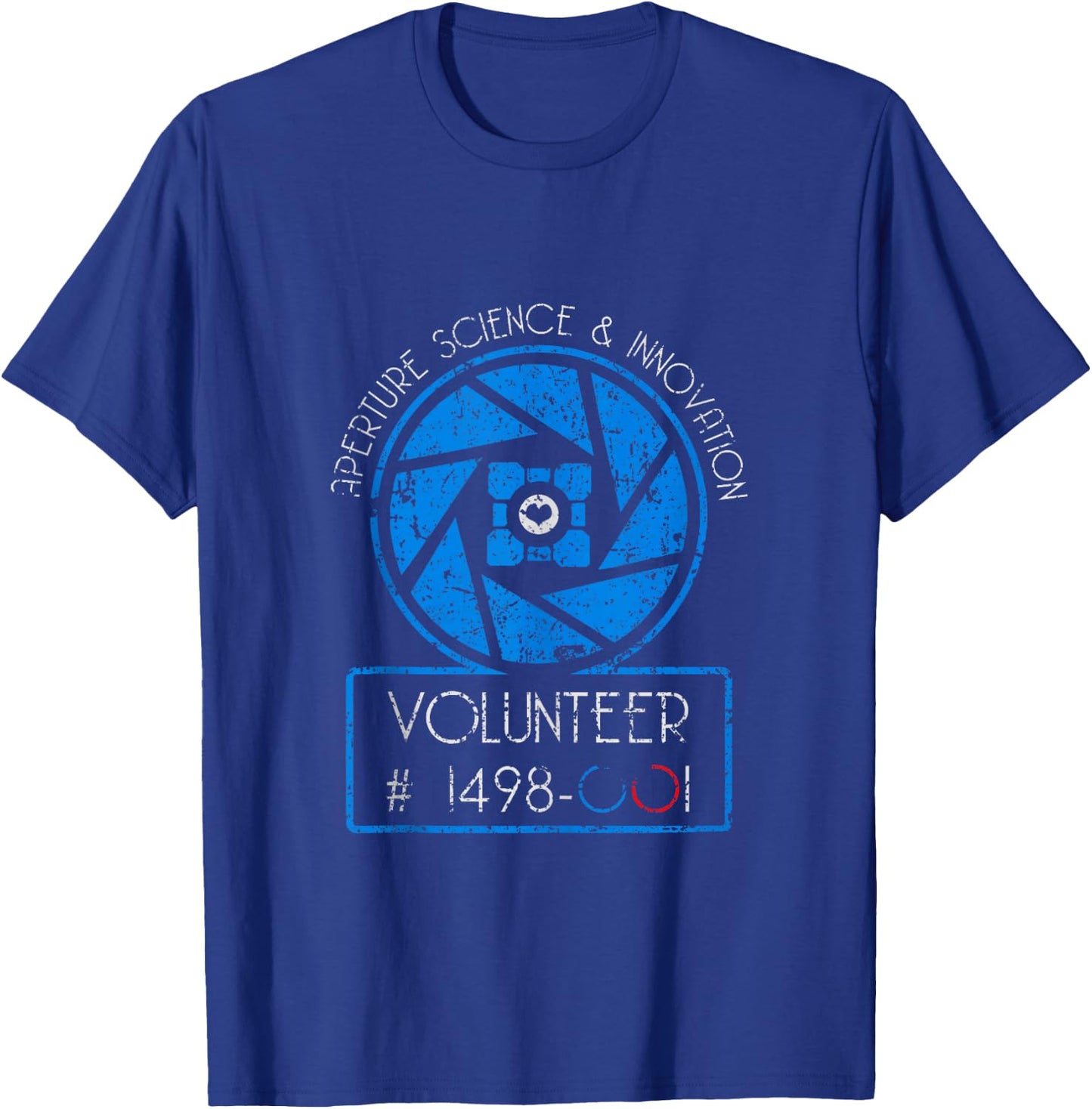 Vintage Aperture Science Volunteer - For Science T-Shirt - T-Shirt | Royal