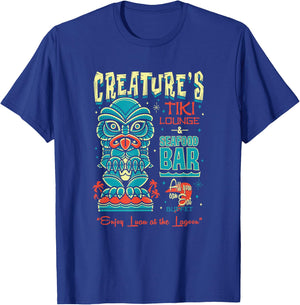 Creature Tiki Lounge Lagoon - Retro Hawaii Surf Vacation T-Shirt - T-Shirt | Royal